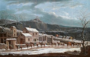 Paesaggio invernale con carovana di mercanti da Jules Cesar Denis van Loo